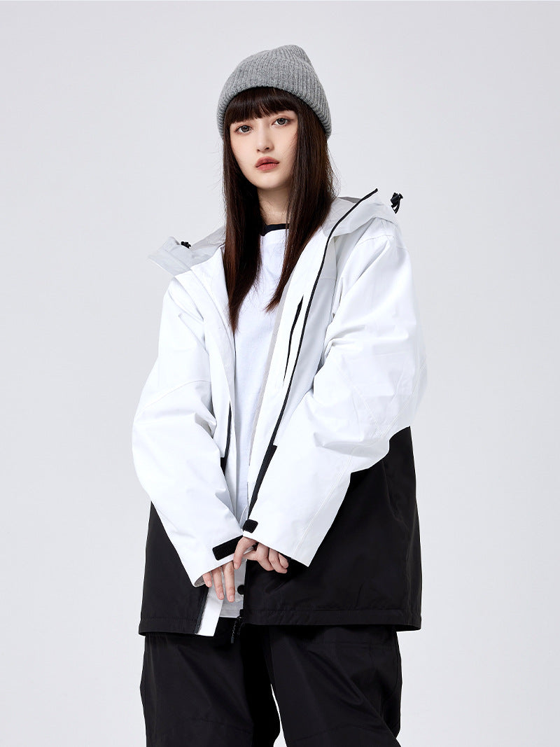 Women's Hooded Color-Panel Snowboard Shell