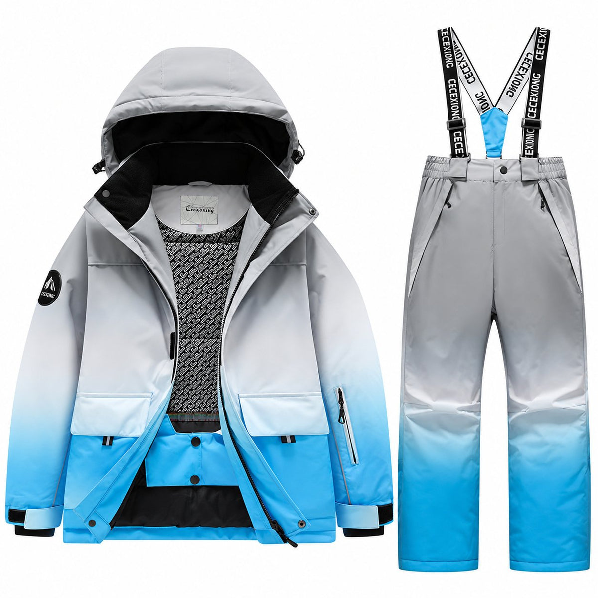 Kids' Gradient Snow Jacket and Bib Overalls