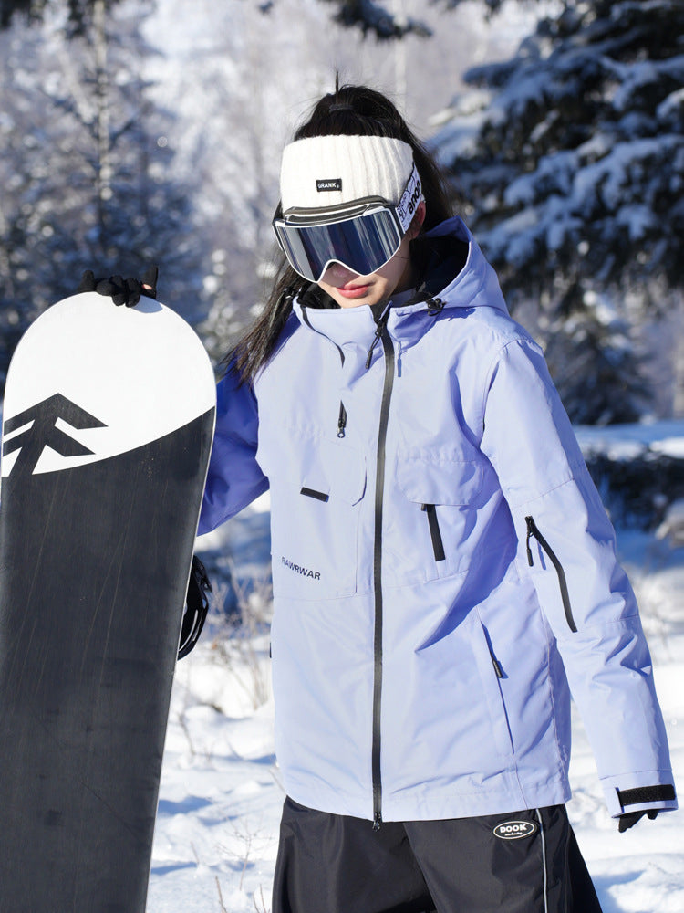 Unisex Insulated Cargo-Pocket Snowboarding Jacket