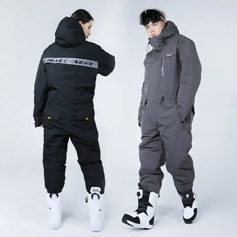 Men Women One-piece Ski Suits Thick Sports Clothing