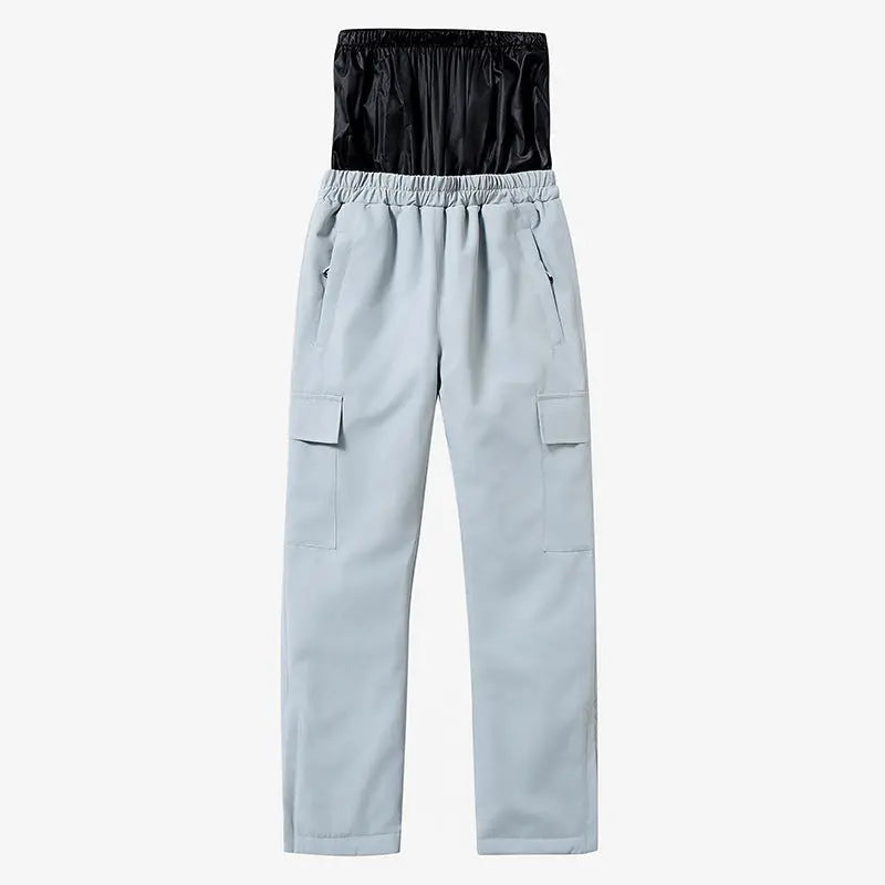 Kids High Waist Snowboard Pants Cargo Pockets Ski Pants