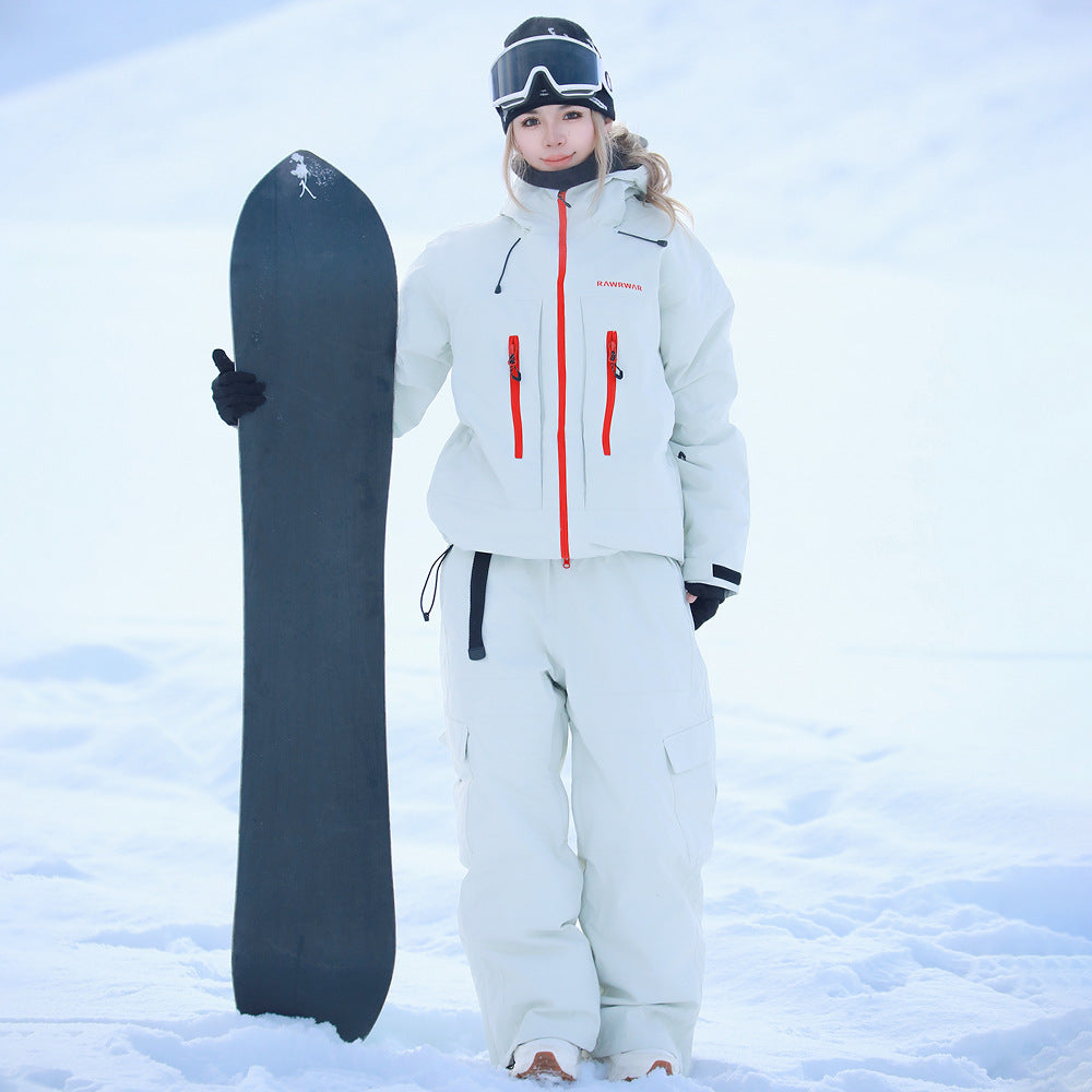 Unisex Matching Snow Shell Jacket and Cargo Bibs