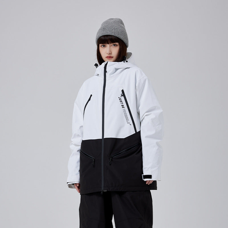 Women's Hooded Color-Panel Snowboard Shell
