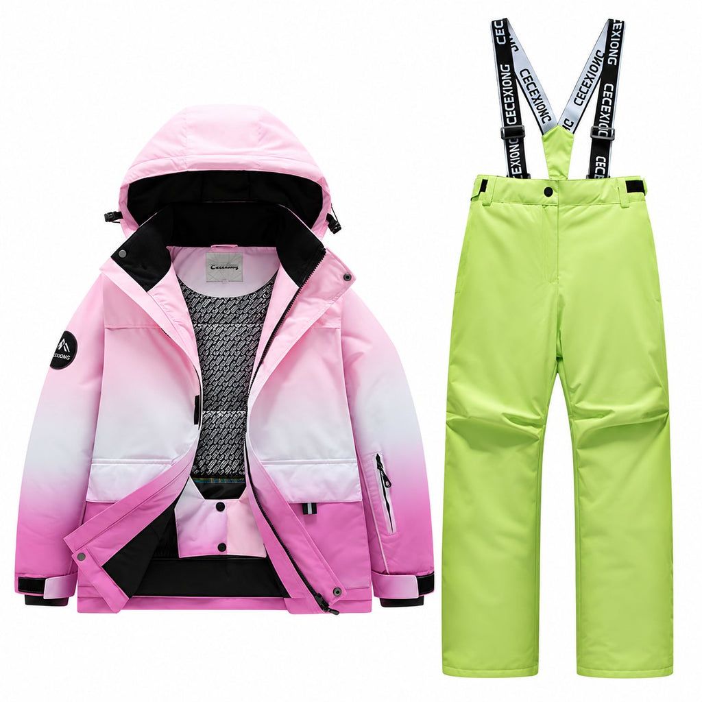 Kids' Gradient Snow Jacket and Bib Overalls