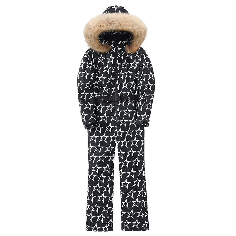 Women Houndstooth One-piece Snowboard Outfit