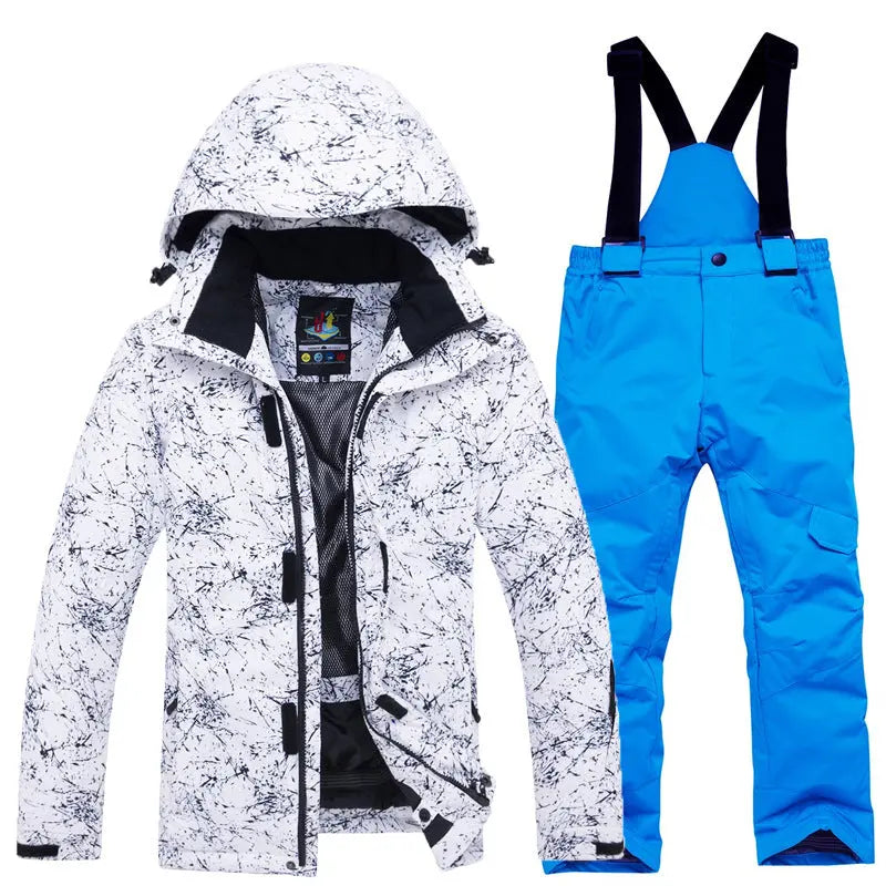 Kids Snowsuit Ski Pants Jacket Waterproof Snowbibs for Boys Girls