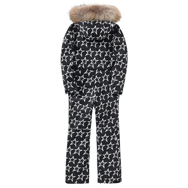 Women Houndstooth One-piece Snowboard Outfit