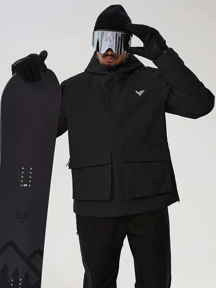 Men's Half-Zip Cargo Anorak for Snowboarding