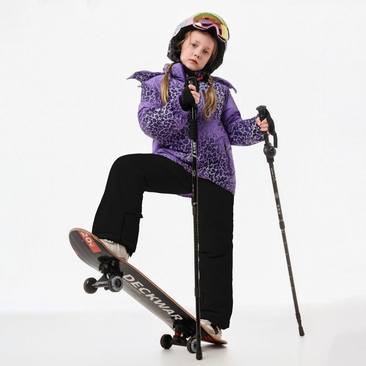 Kids' Animal-Print Fleece Winter Ski Outfit