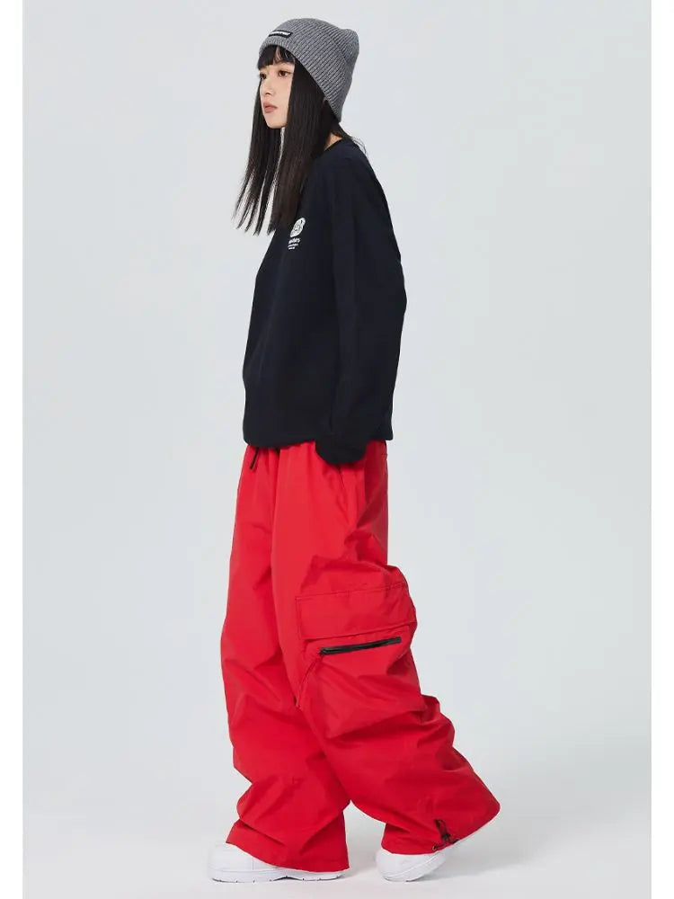 Adult Zip Pocket Baggy Cargo Snowboard Pants