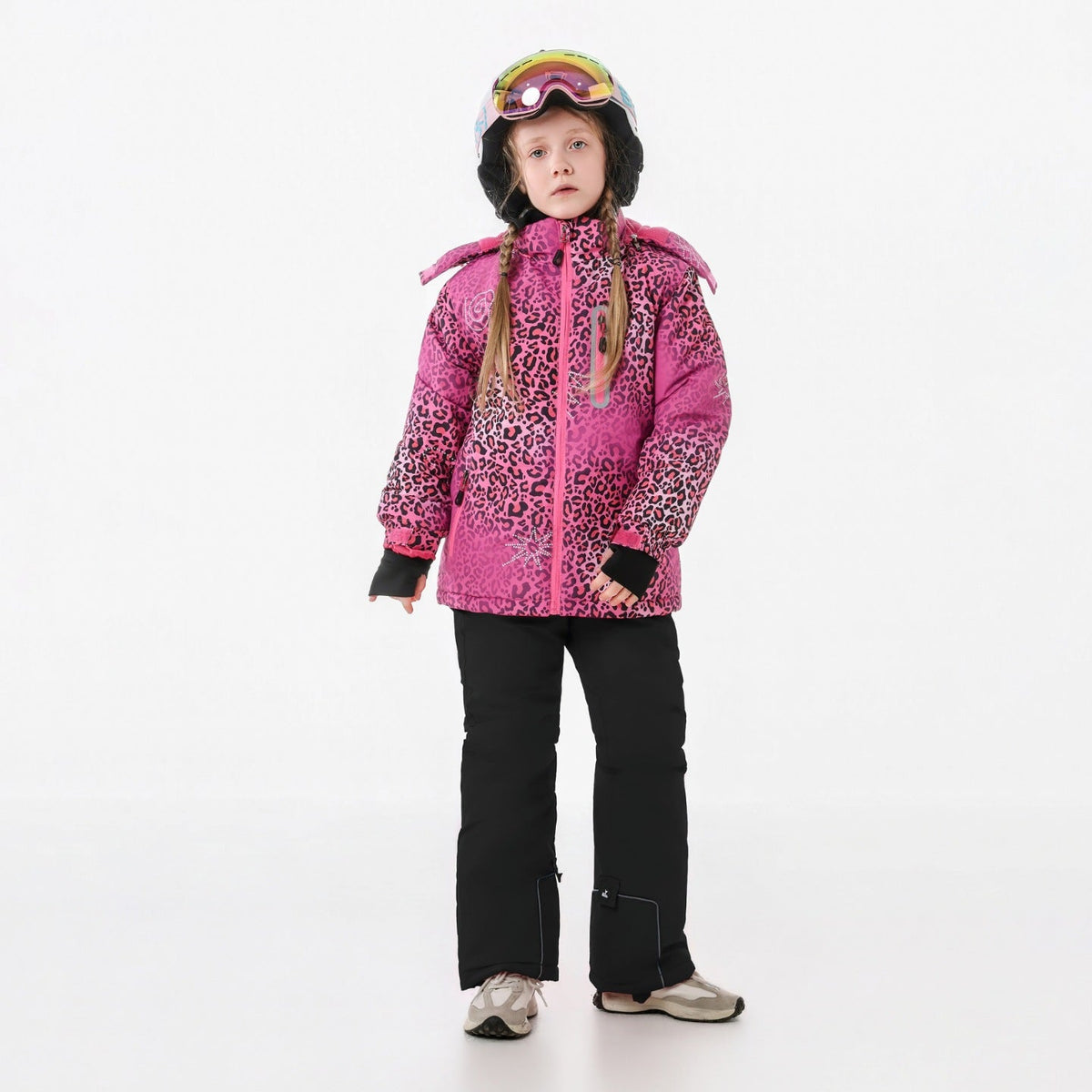 Kids' Animal-Print Fleece Winter Ski Outfit