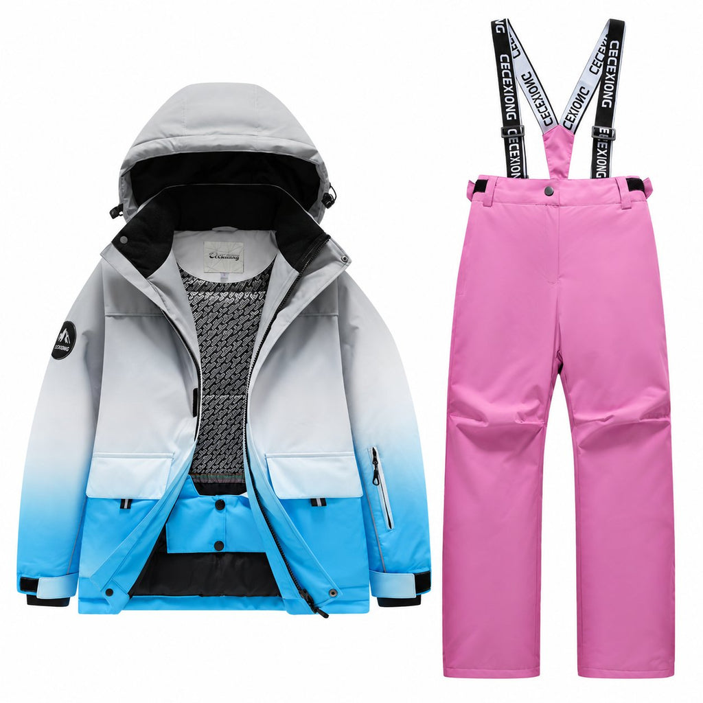 Kids' Gradient Snow Jacket and Bib Overalls