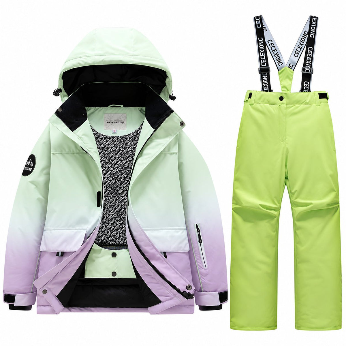 Kids' Gradient Snow Jacket and Bib Overalls