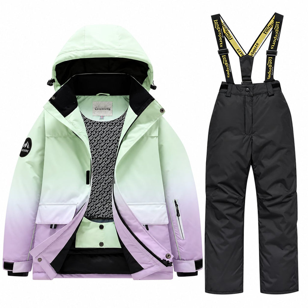Kids' Gradient Snow Jacket and Bib Overalls