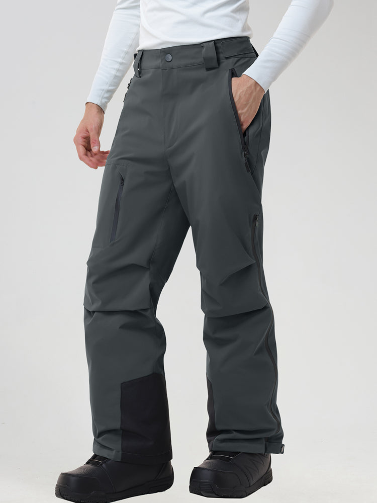 Men's Padded Cargo Snow Trousers with Waist Adjusters