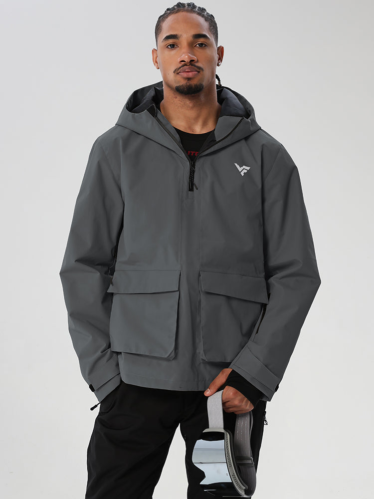 Men's Half-Zip Cargo Anorak for Snowboarding