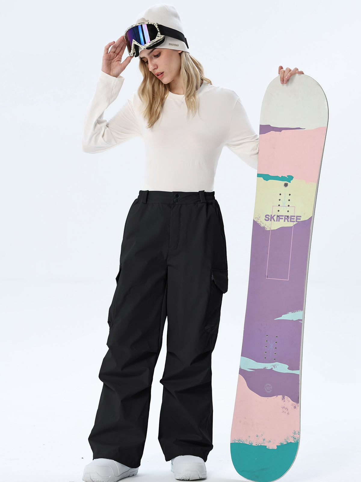 Women's Wide-Leg Cargo Snowboarding Trousers