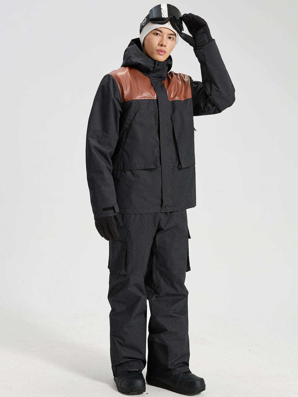 Men's Detachable-Suspender Ski Jacket and Bib Combo