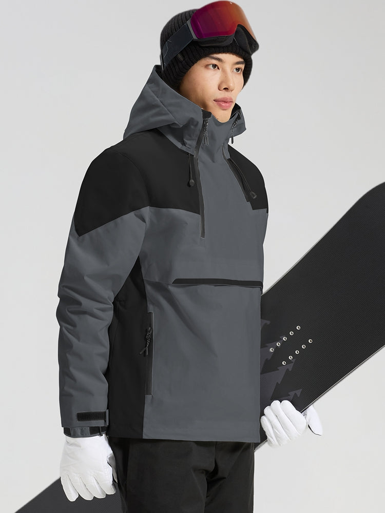 Men's Insulated Half-Zip Colorblock Snow Anorak