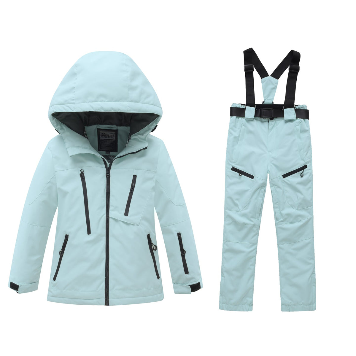 Kids' Insulated Zip-Pocket Snow Jacket and Bibs