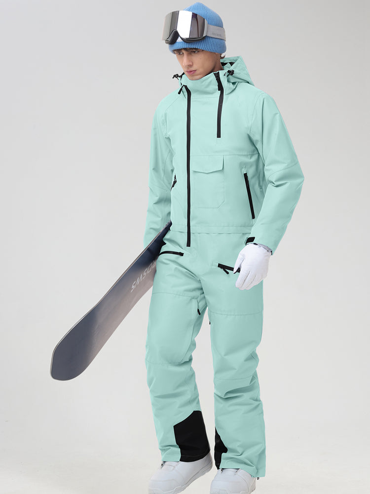 Men's Insulated Hooded One-Piece Snow Suit