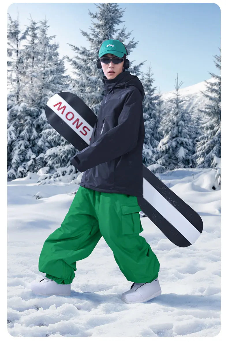 Men Baggy Snowboard Trousers 2024 Outdoor Ski Pants