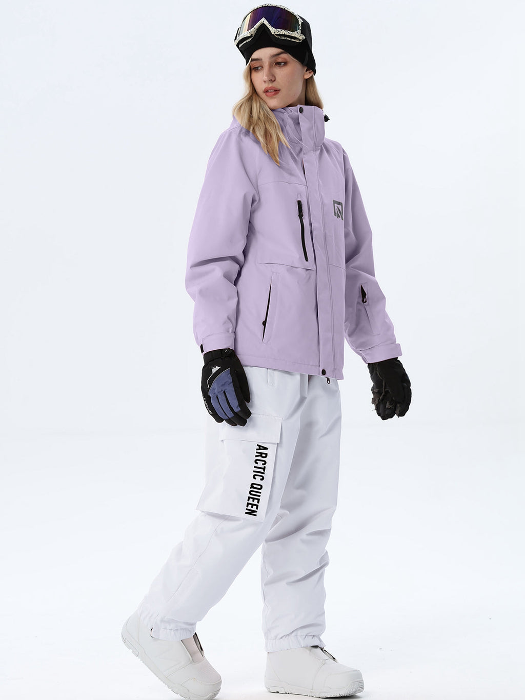 Women's Hooded Ski Jacket and Bib Overalls Combo