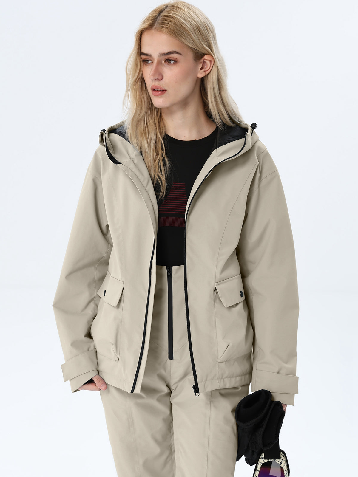 Women's Hooded Utility Snow Set with Flap Pockets