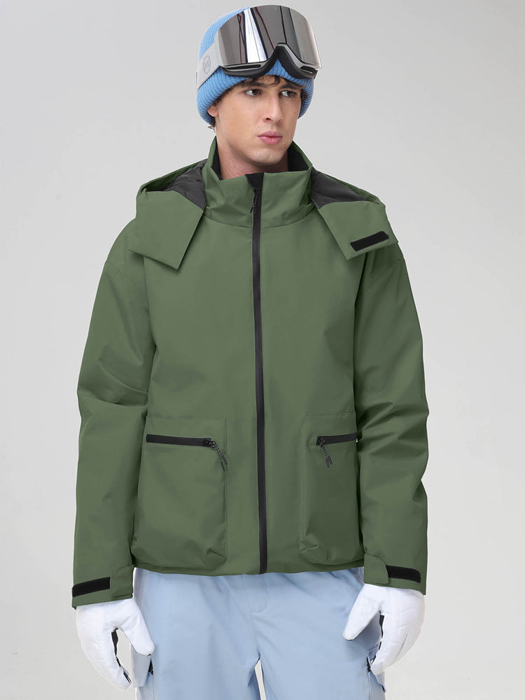 Men's Hooded Cargo Snowboarding Shell Jacket