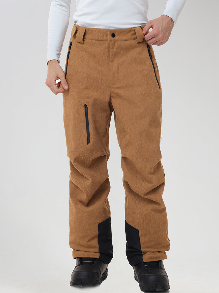 Men's Padded Cargo Snow Trousers with Waist Adjusters