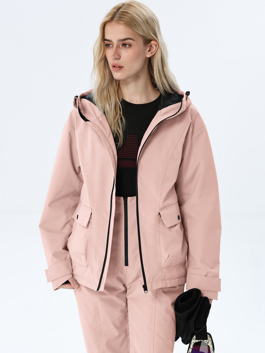 Women's Hooded Utility Snow Set with Flap Pockets