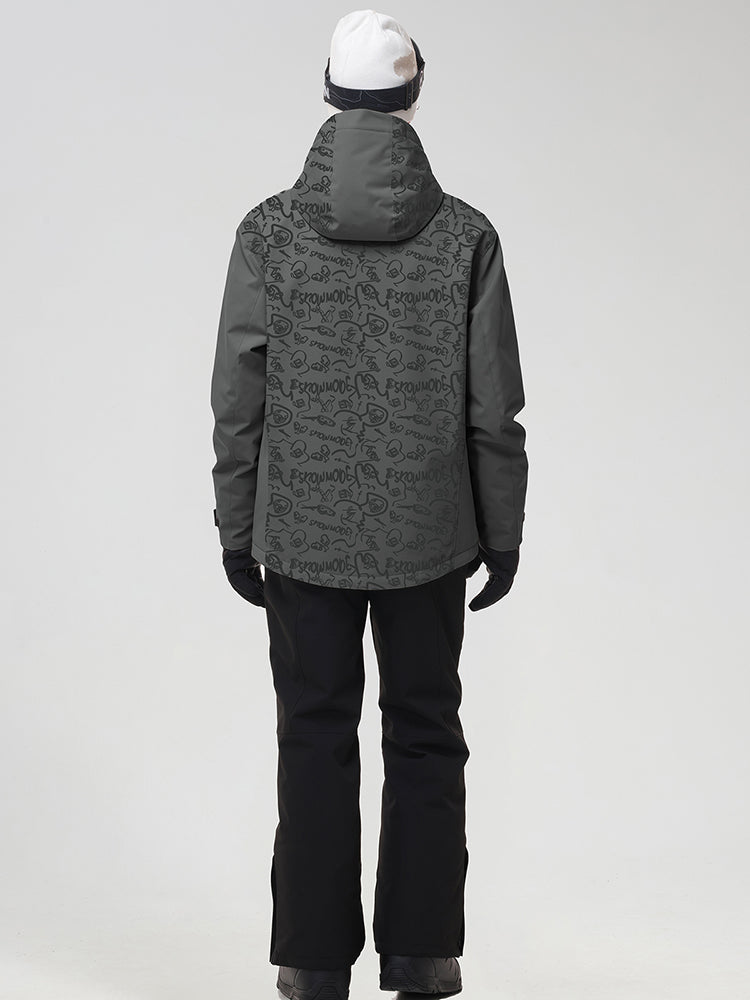Men's Graphic-Panel Snow Jacket and Trouser Set