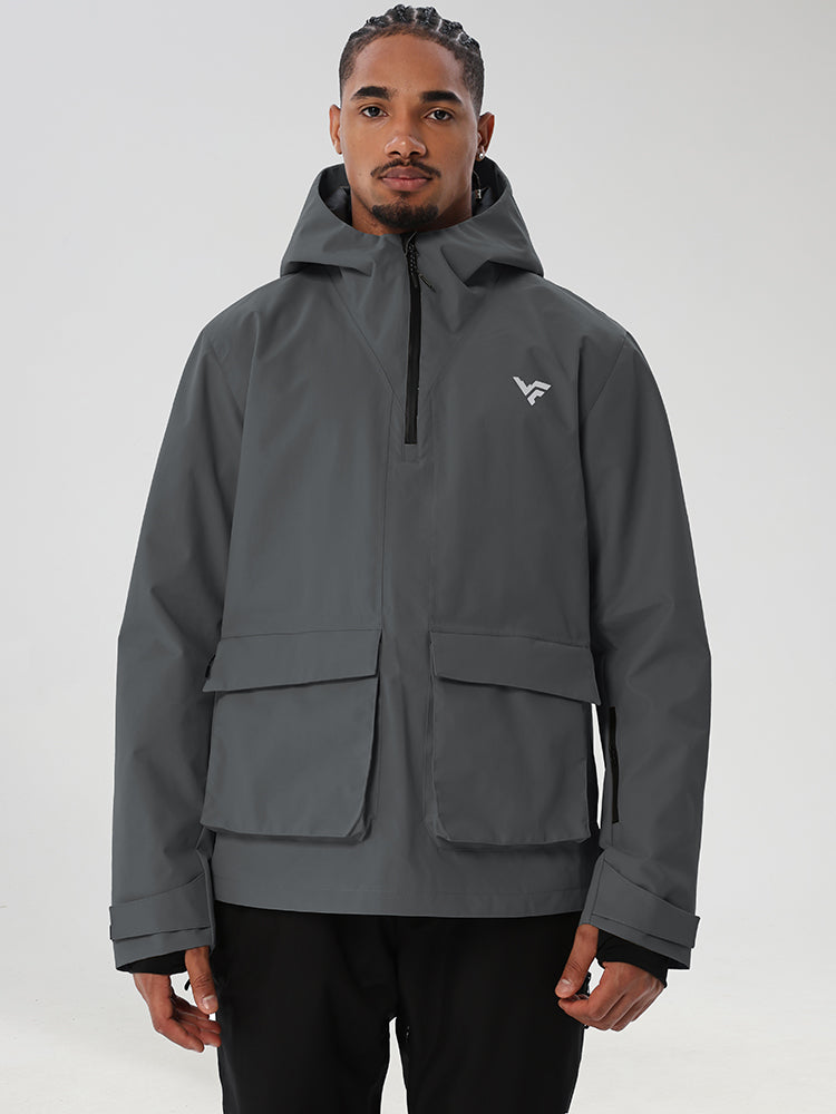 Men's Half-Zip Cargo Anorak for Snowboarding