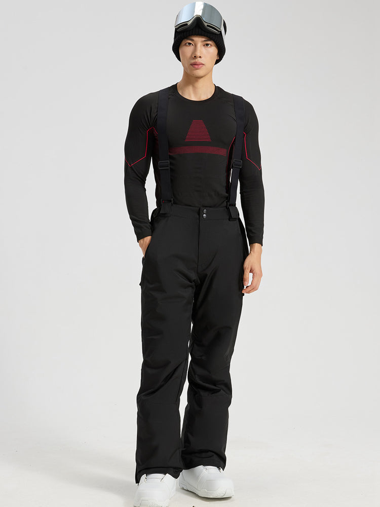 Men's Hooded Cargo Snow Jacket and Bib-Style Pants