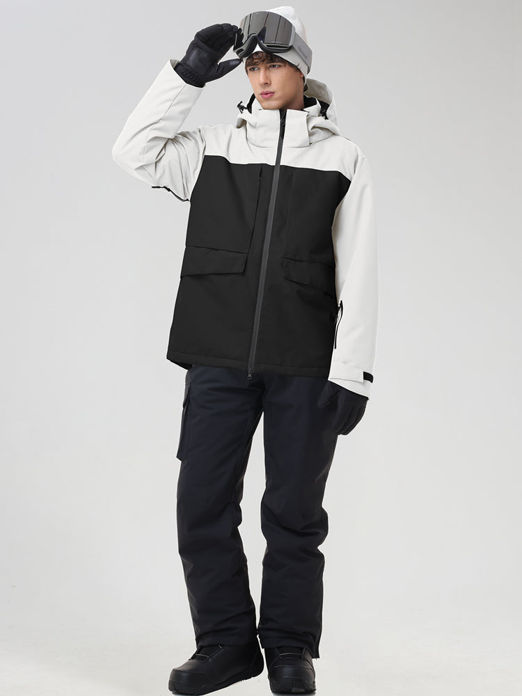 Men's Retro Contrast Ski Jacket and Bib Set