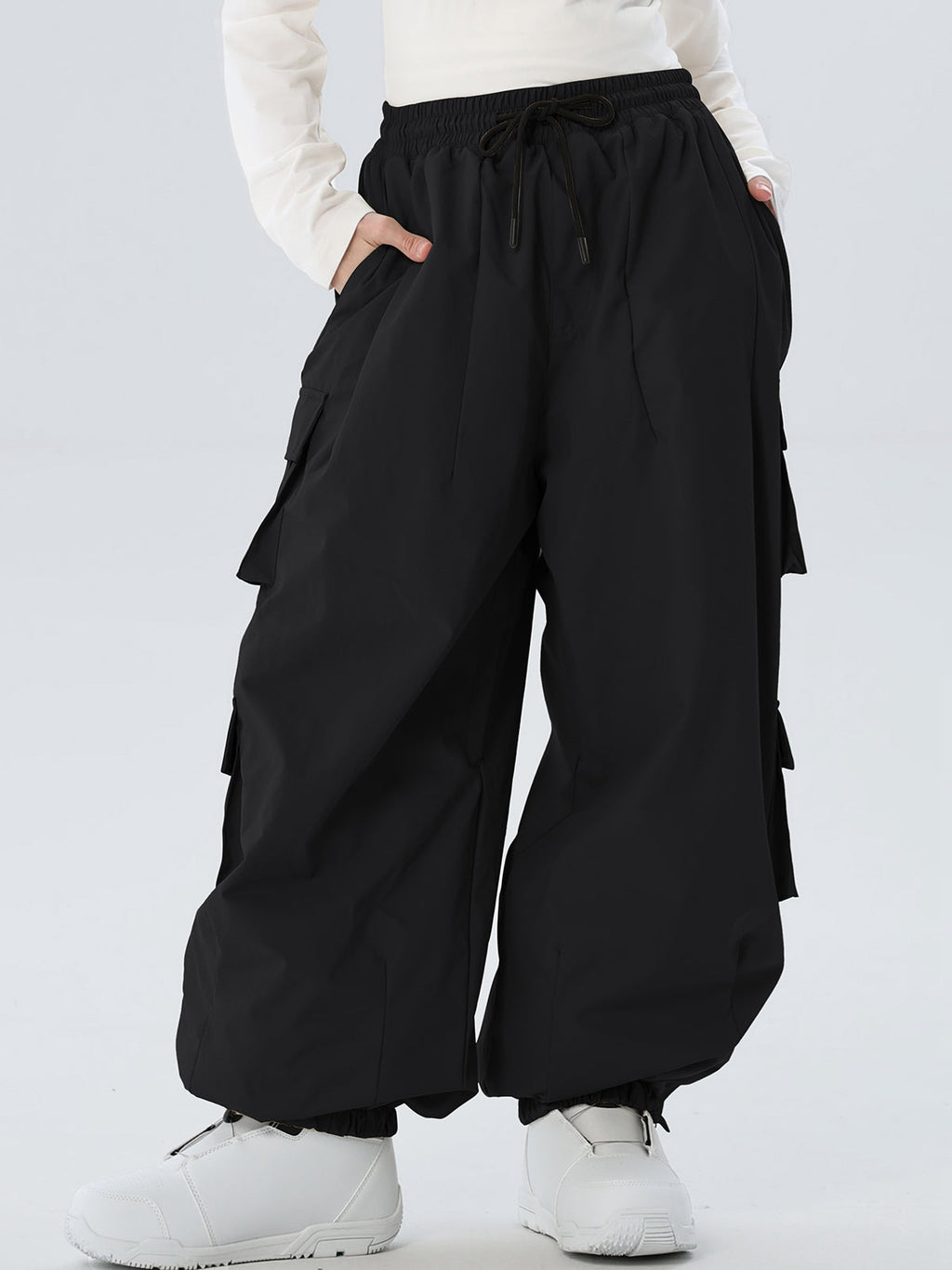 Women's Drawstring-Waist Baggy Snow Pants