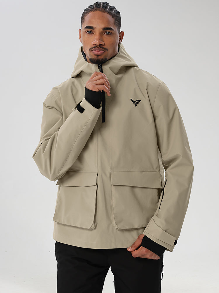 Men's Half-Zip Cargo Anorak for Snowboarding