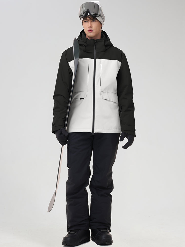 Men's Retro Contrast Ski Jacket and Bib Set