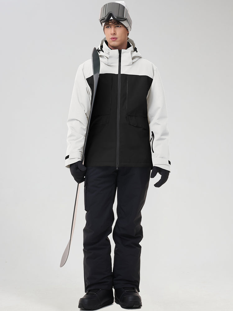 Men's Retro Contrast Ski Jacket and Bib Set