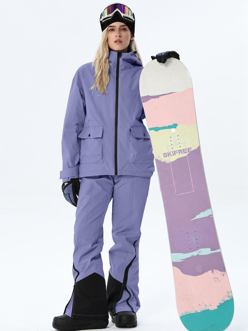 Women's Hooded Utility Snow Set with Flap Pockets