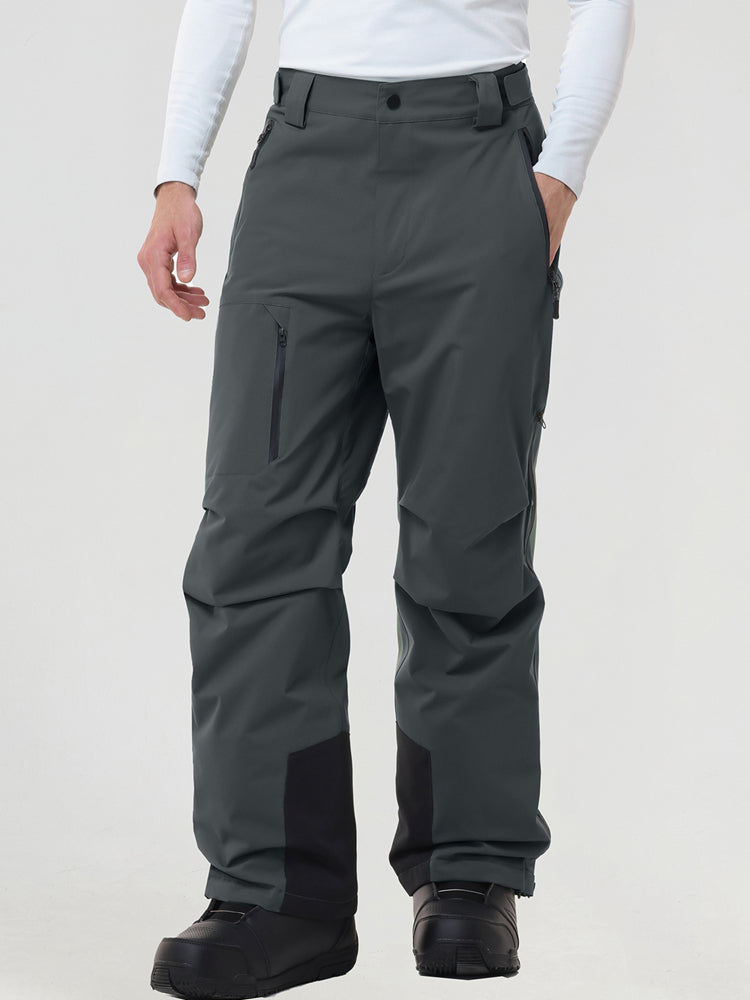 Men's Padded Cargo Snow Trousers with Waist Adjusters