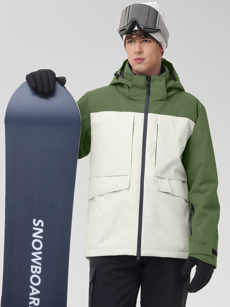 Men's Retro Contrast Ski Jacket and Bib Set