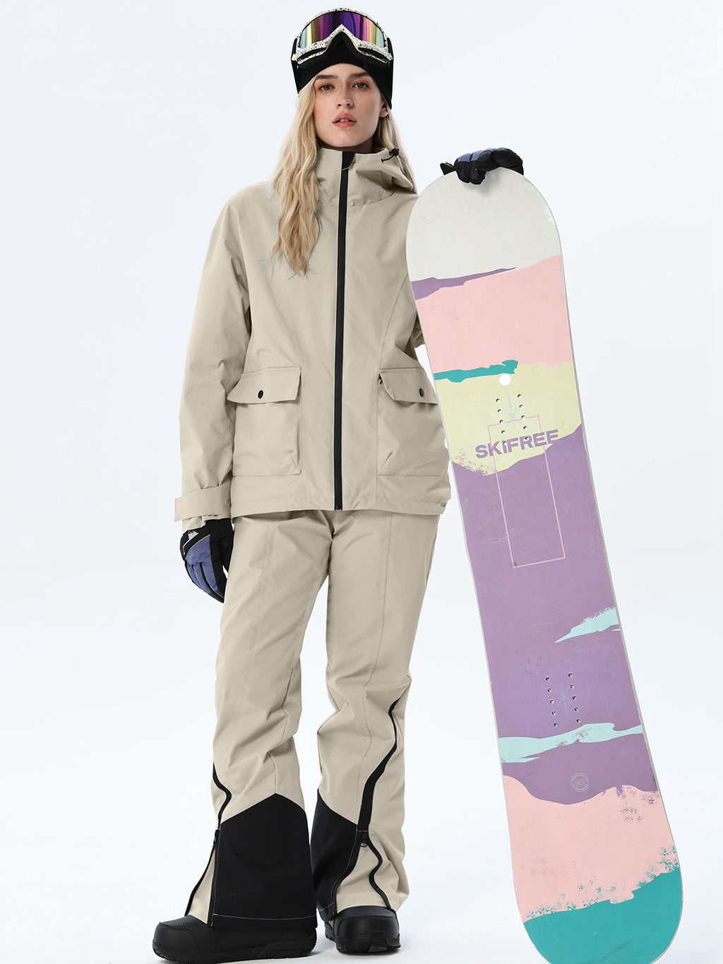 Women's Hooded Utility Snow Set with Flap Pockets