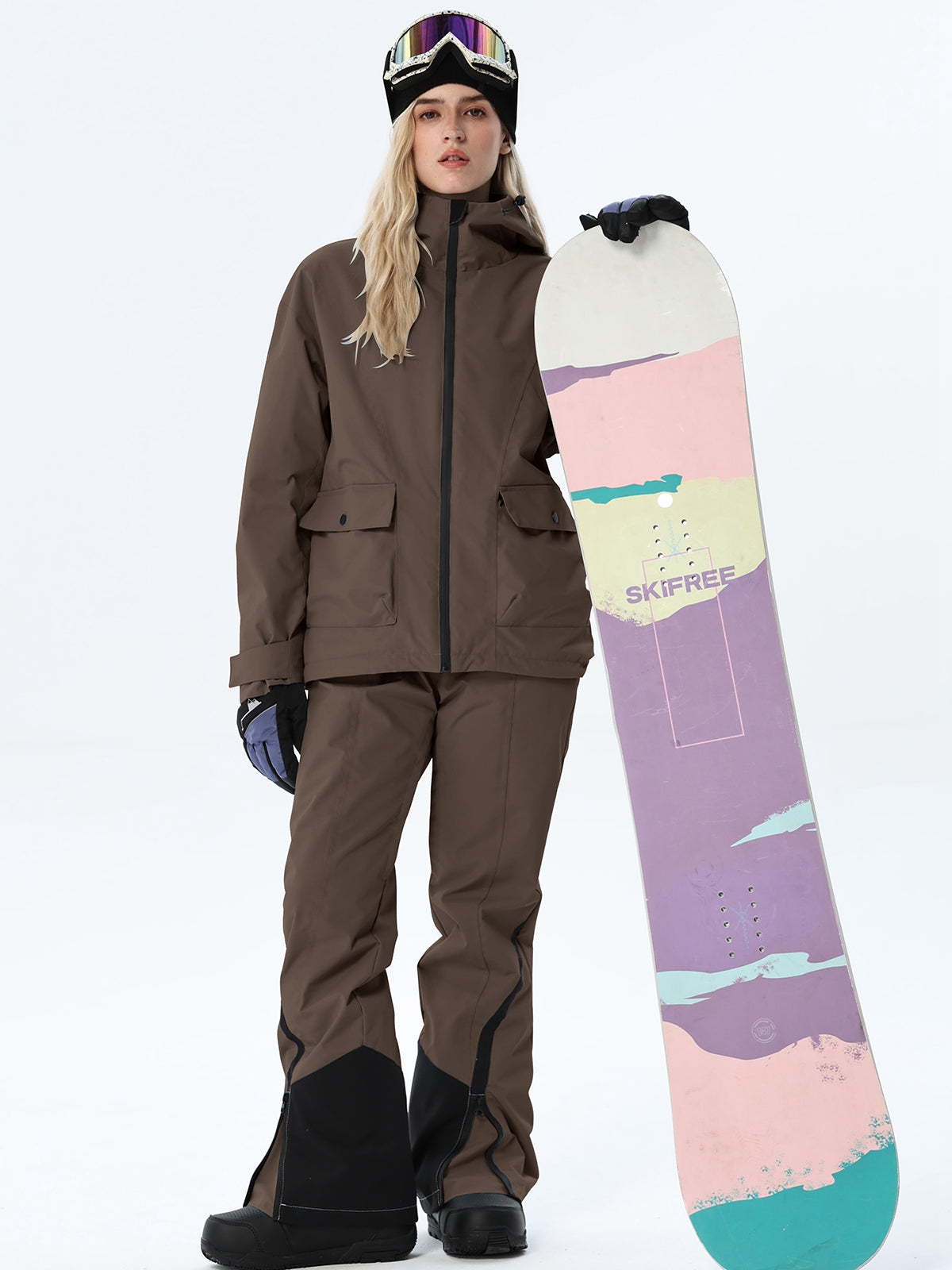 Women's Hooded Utility Snow Set with Flap Pockets