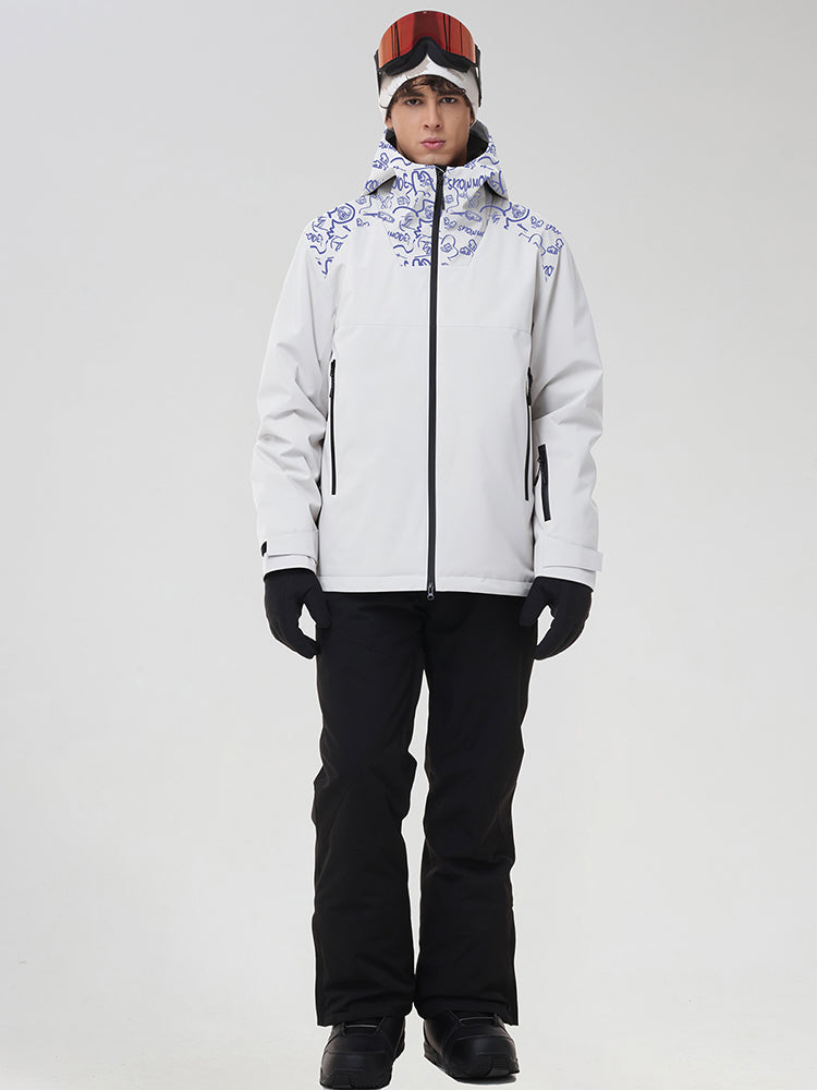 Men's Graphic-Panel Snow Jacket and Trouser Set