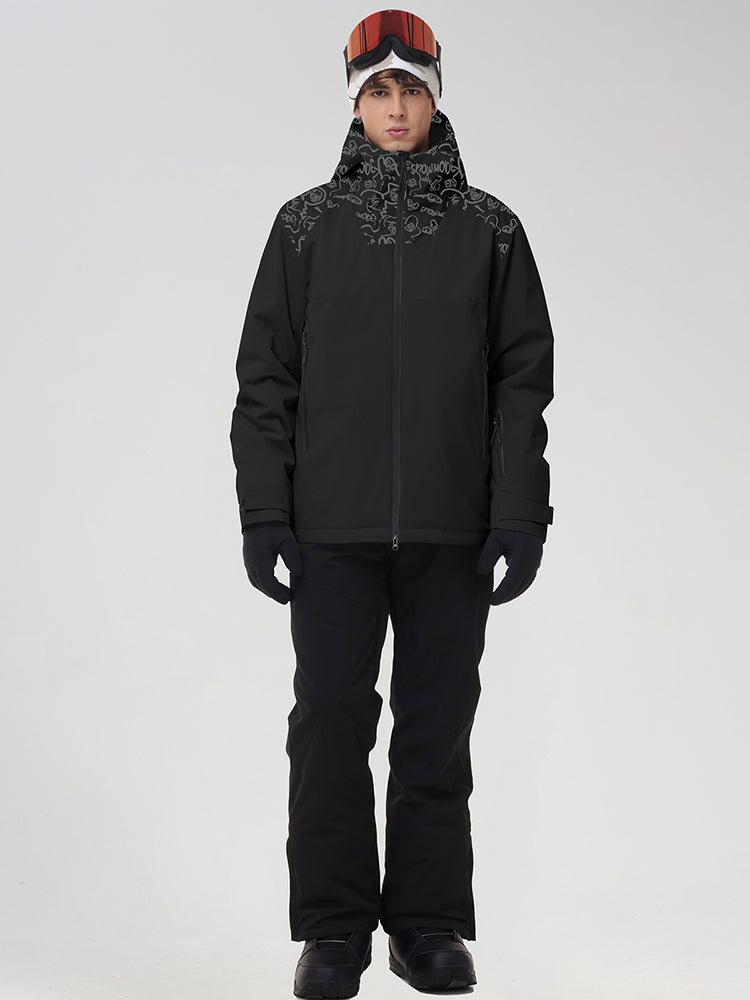 Men's Graphic-Panel Snow Jacket and Trouser Set