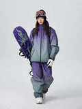Women Unique 3L Gradient Snowsuits Durable Ski Jacket and Pants