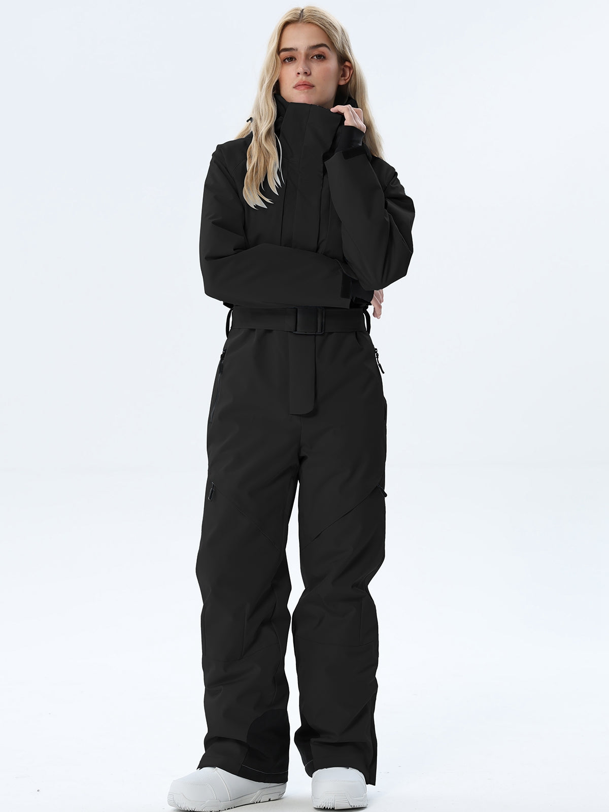 Women's Belted Cargo Snow Jumpsuit