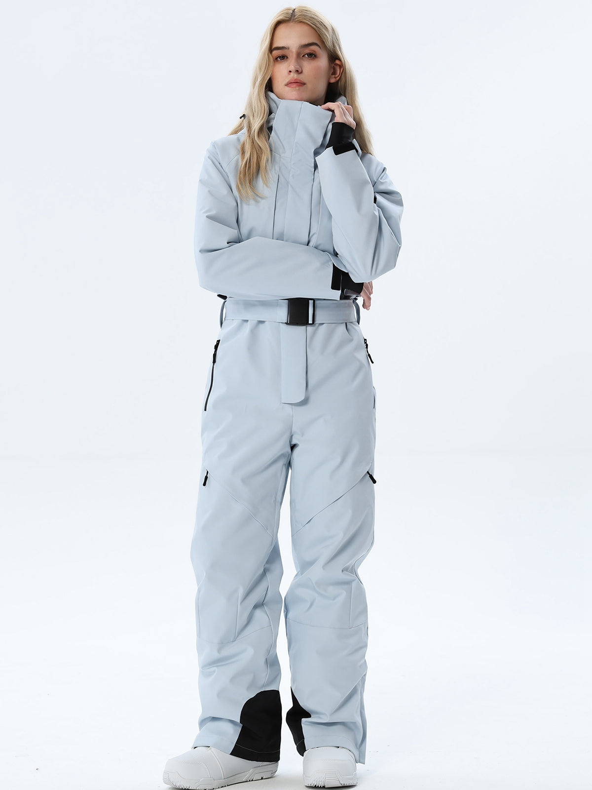 Women's Belted Cargo Snow Jumpsuit