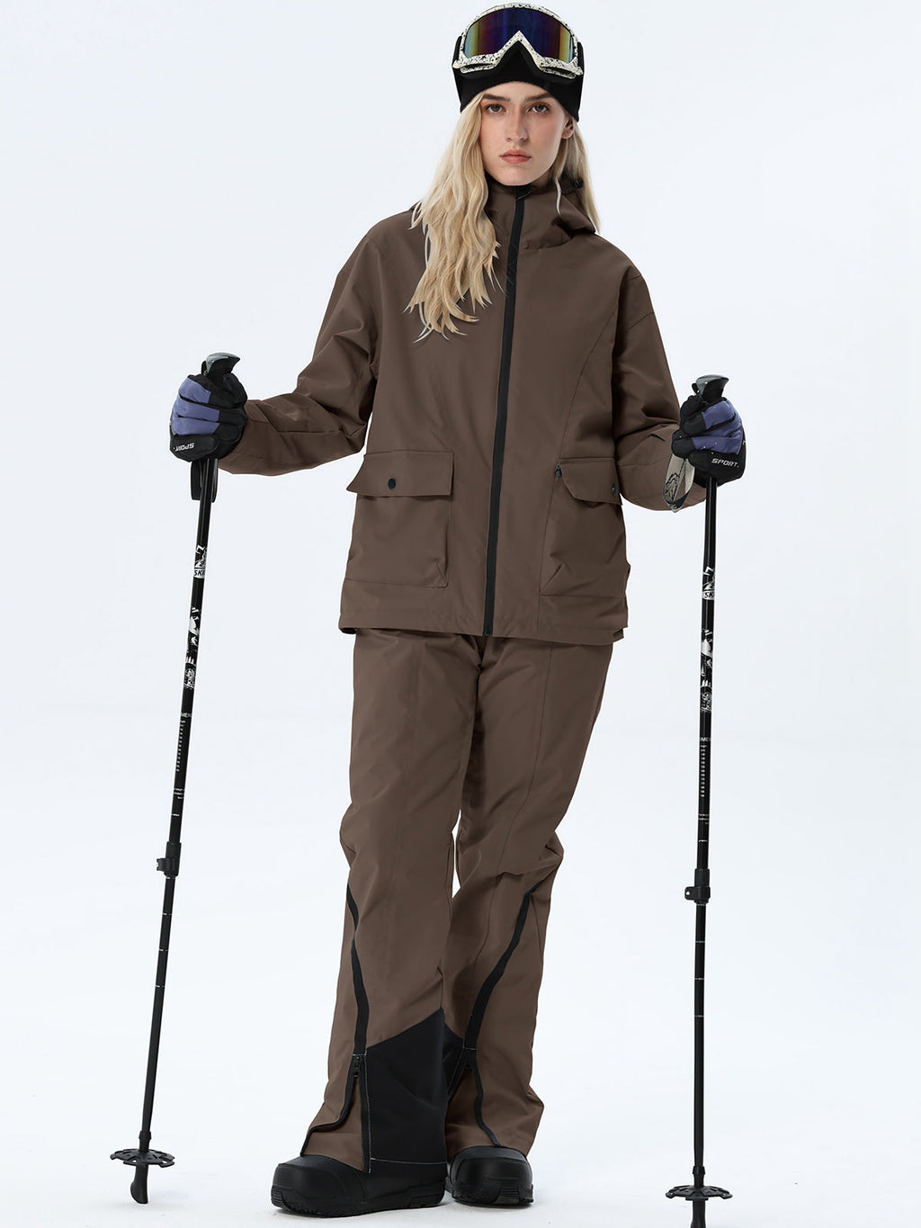 Women's Hooded Utility Snow Set with Flap Pockets